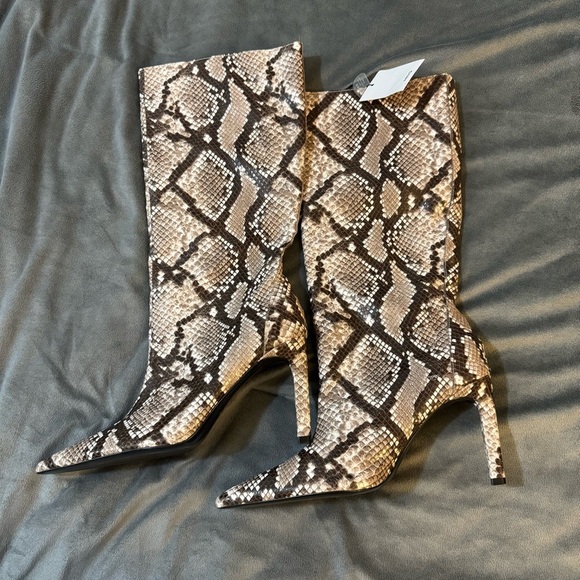 Mango Snakeskin Heeled Boots - Picture 2 of 11